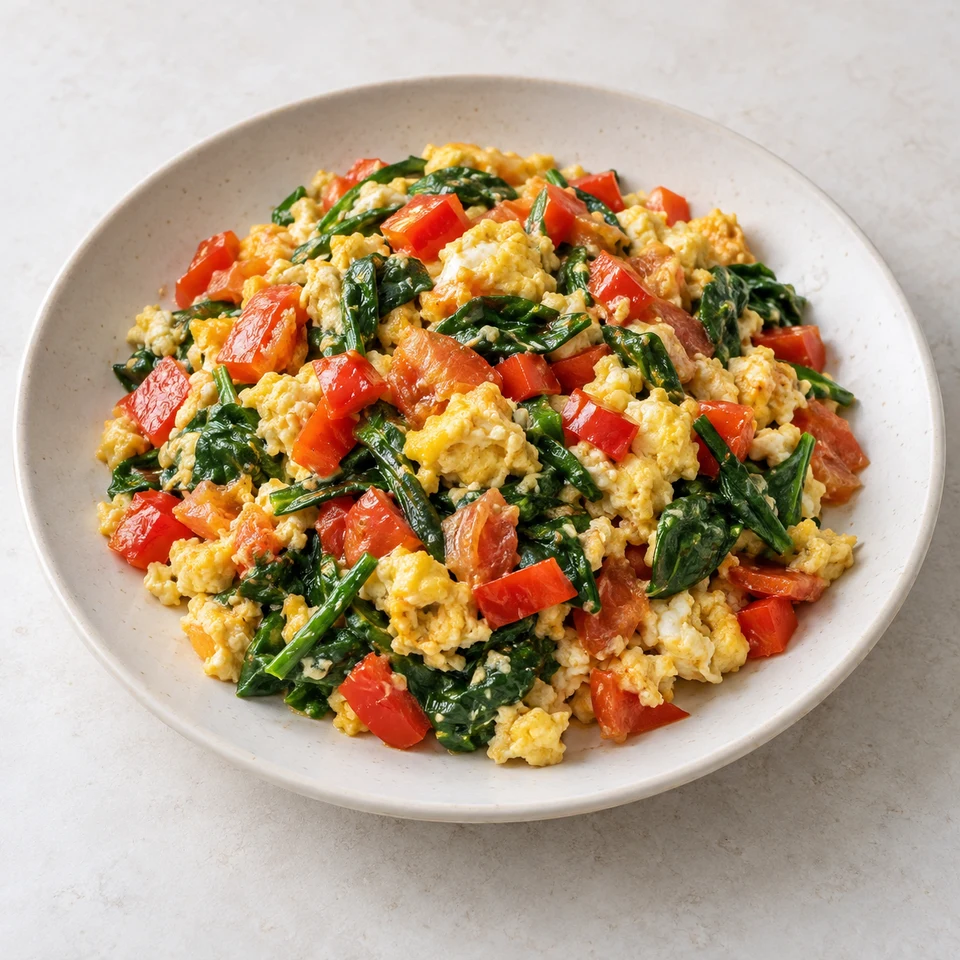 Pepper Spinach Scramble
