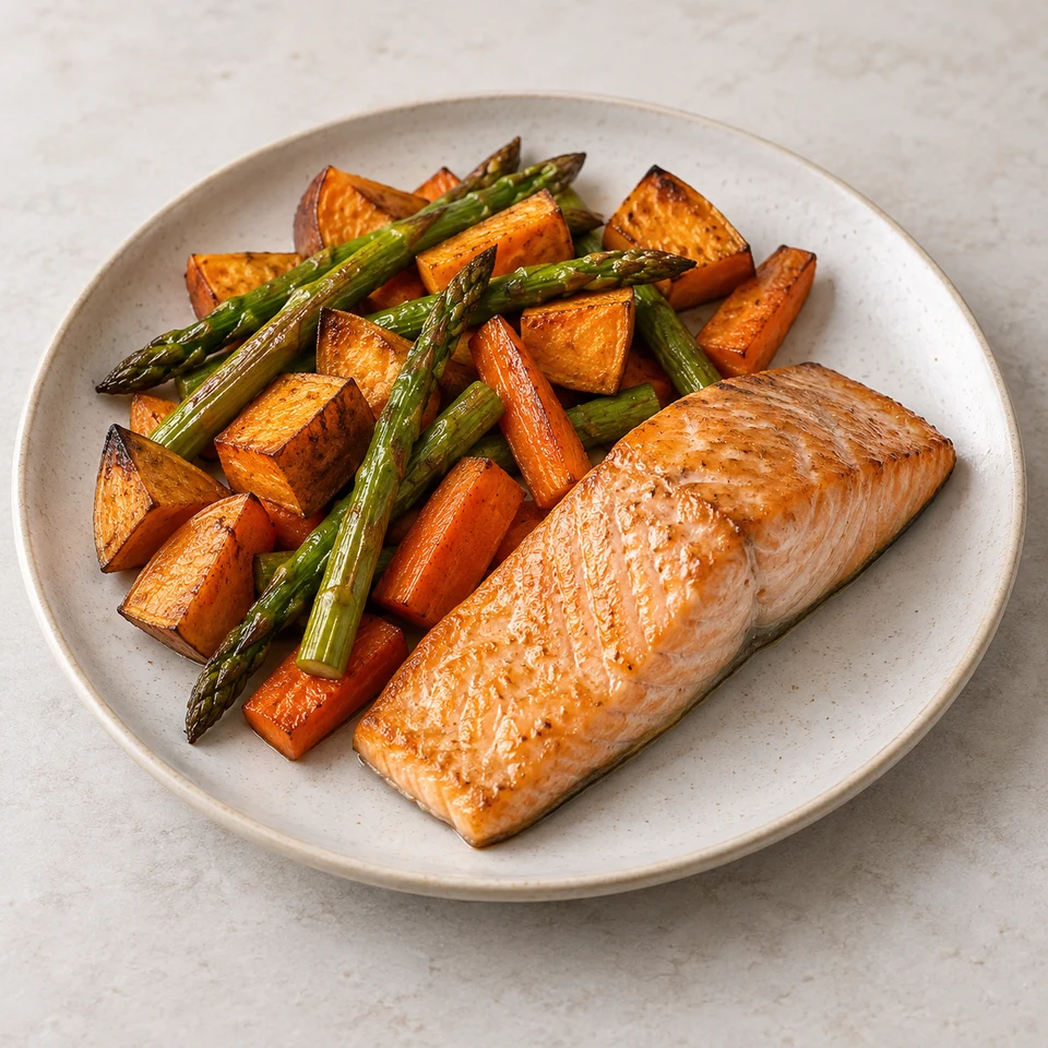 Salmon with Roast Vegetables