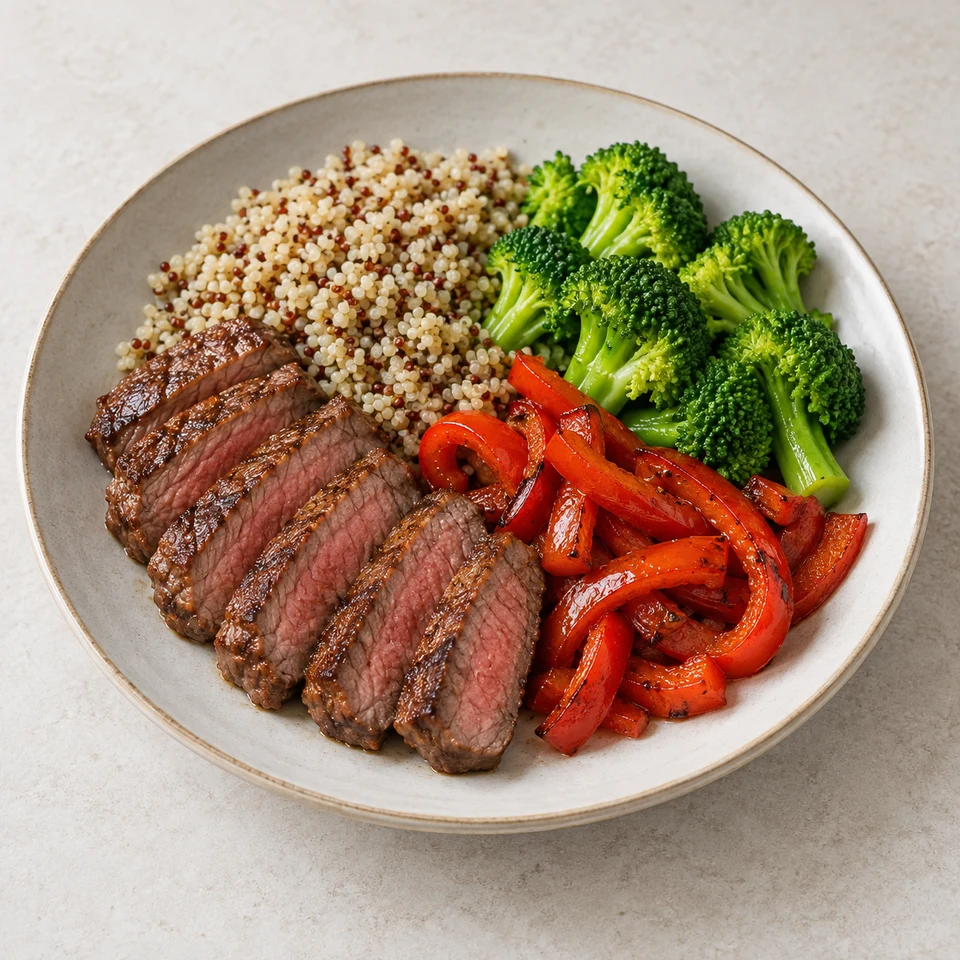 Steak Quinoa Pepper Plate