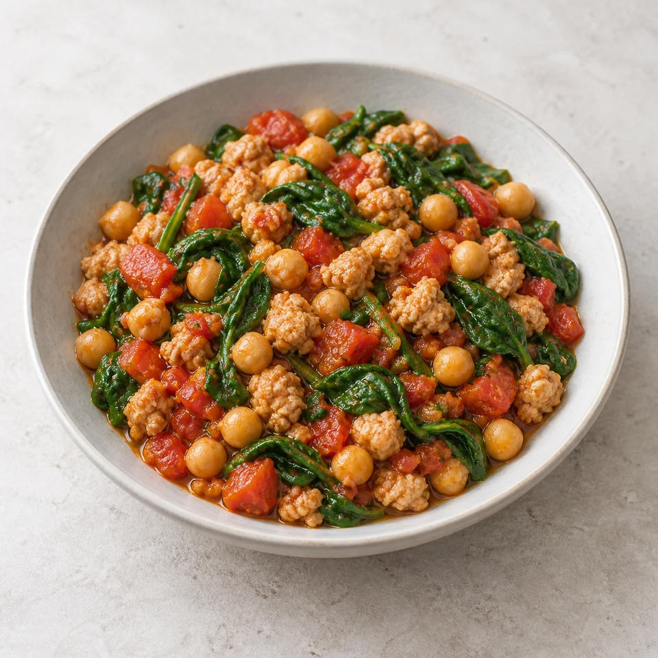Turkey Chickpea Tomato Skillet